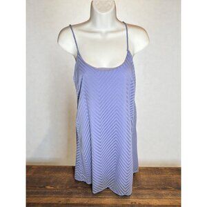 Lavender Textured Chevron Spaghetti Strap Sleeveless Swing Dress By Peppermint S